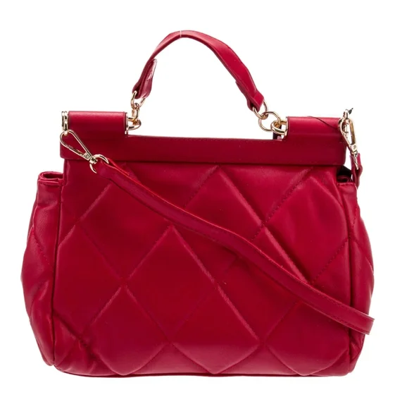 Badgley Mischka Red Quilted Padded Hand Bag NWT - Picture 4 of 6